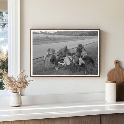 1939 Vintage Photo of Migrant Family Lunching in Oklahoma - Available at KNOWOL