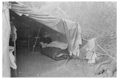 1939 Vintage Photo of Migrant Family Tent Home Texas - Available at KNOWOL