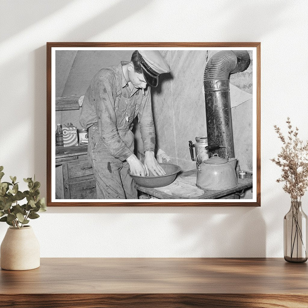 1939 Vintage Photo of Migrant Worker Son in Texas Tent Camp - Available at KNOWOL