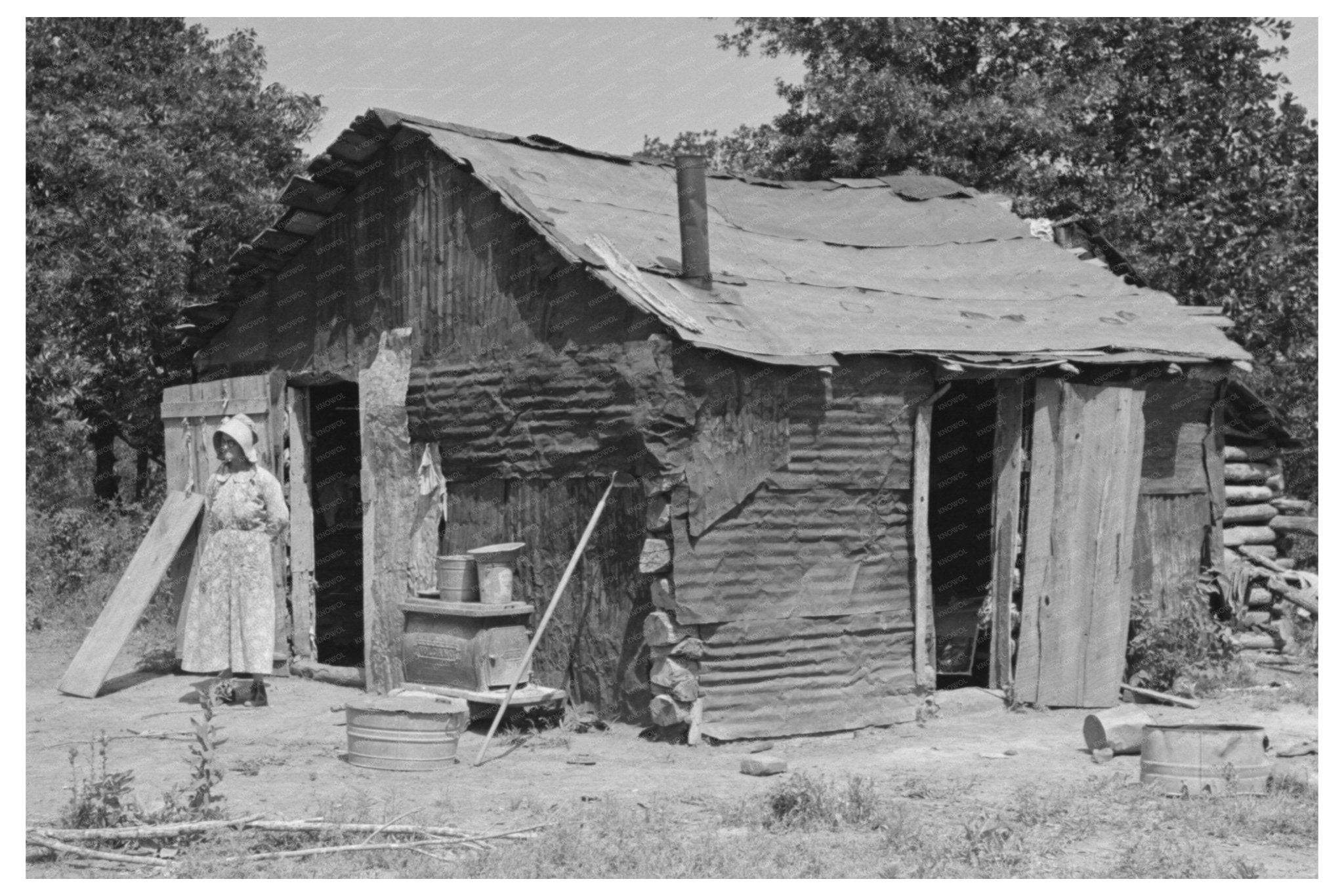 1939 Vintage Photo of Tenant Farmer Feeding Hogs in Oklahoma - Available at KNOWOL