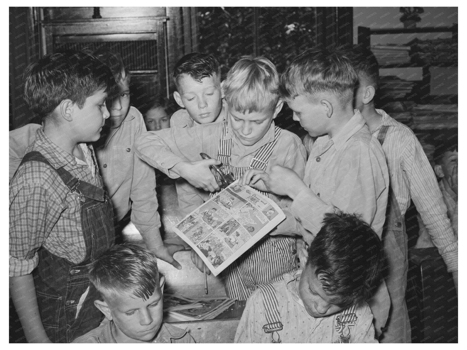 1939 Vintage Photo of Texas Students Making Comic Strip Books - Available at KNOWOL