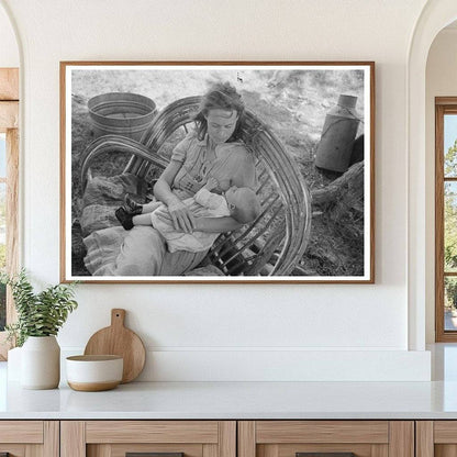 1939 Vintage Photo of Woman and Child in Oklahoma Camp - Available at KNOWOL