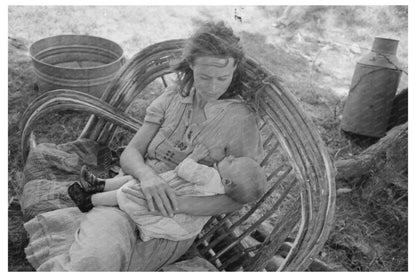 1939 Vintage Photo of Woman and Child in Oklahoma Camp - Available at KNOWOL