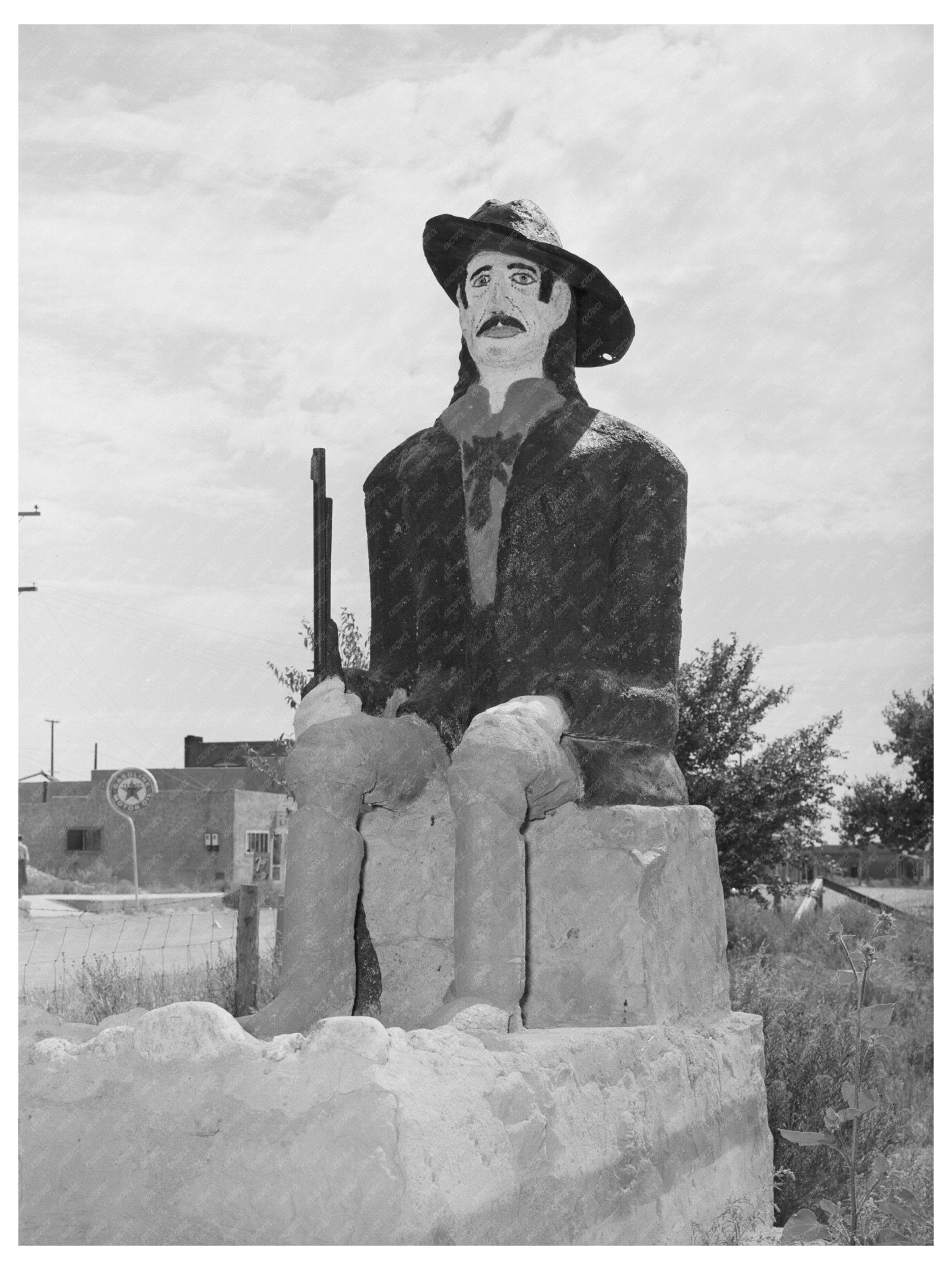 1939 Vintage Statue in Cimarron New Mexico FSA Collection - Available at KNOWOL