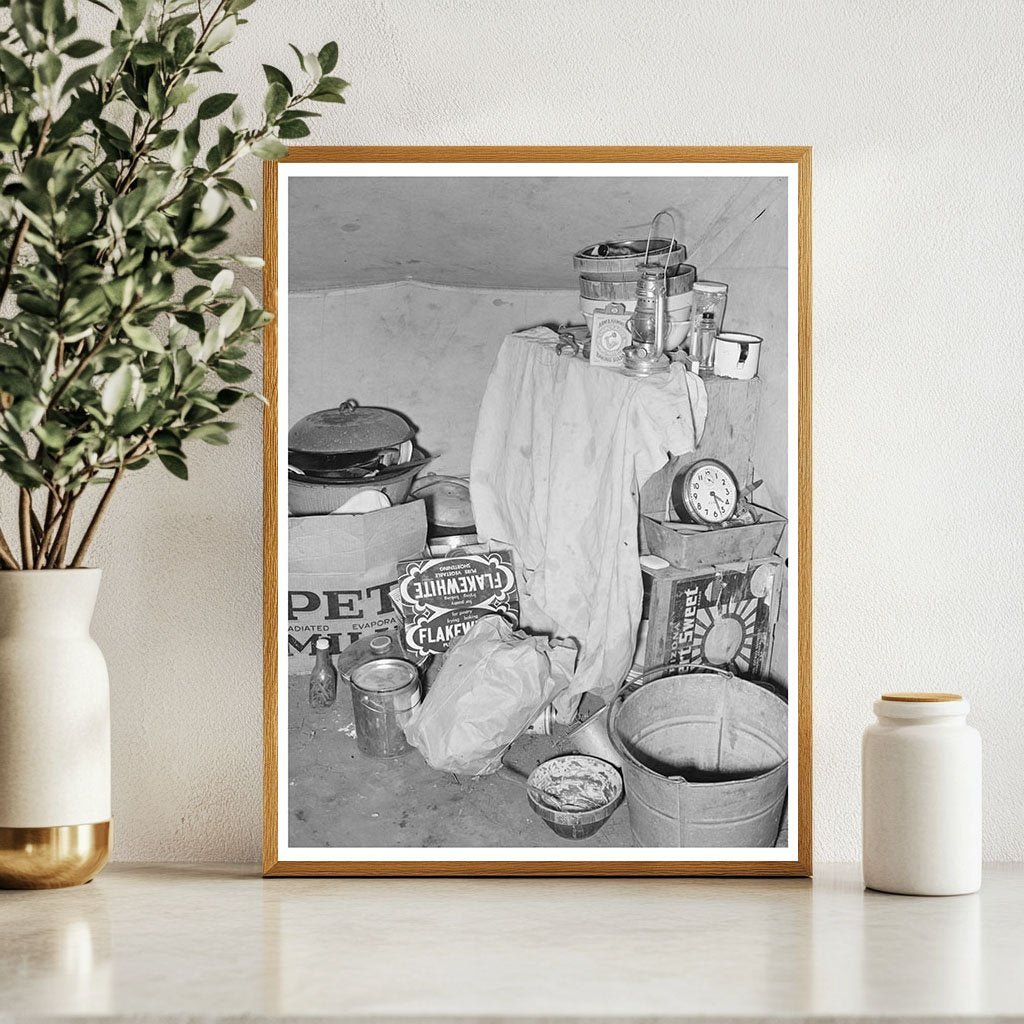 1939 Vintage Tent Home Interior of Texas Migrants - Available at KNOWOL