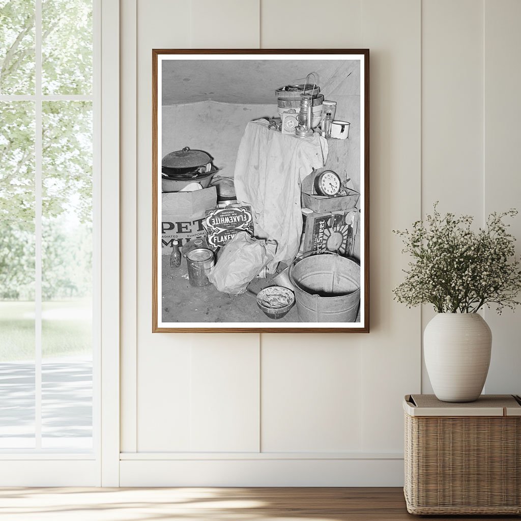 1939 Vintage Tent Home Interior of Texas Migrants - Available at KNOWOL