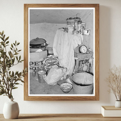 1939 Vintage Tent Home Interior of Texas Migrants - Available at KNOWOL