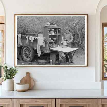 1939 Vintage Trailer Kitchen Cabinet at Migrant Camp Texas - Available at KNOWOL