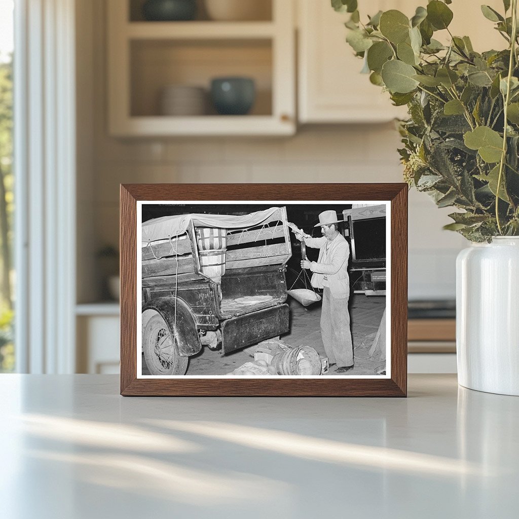 1939 Vintage Vegetable Truck Scales San Antonio Market Scene - Available at KNOWOL