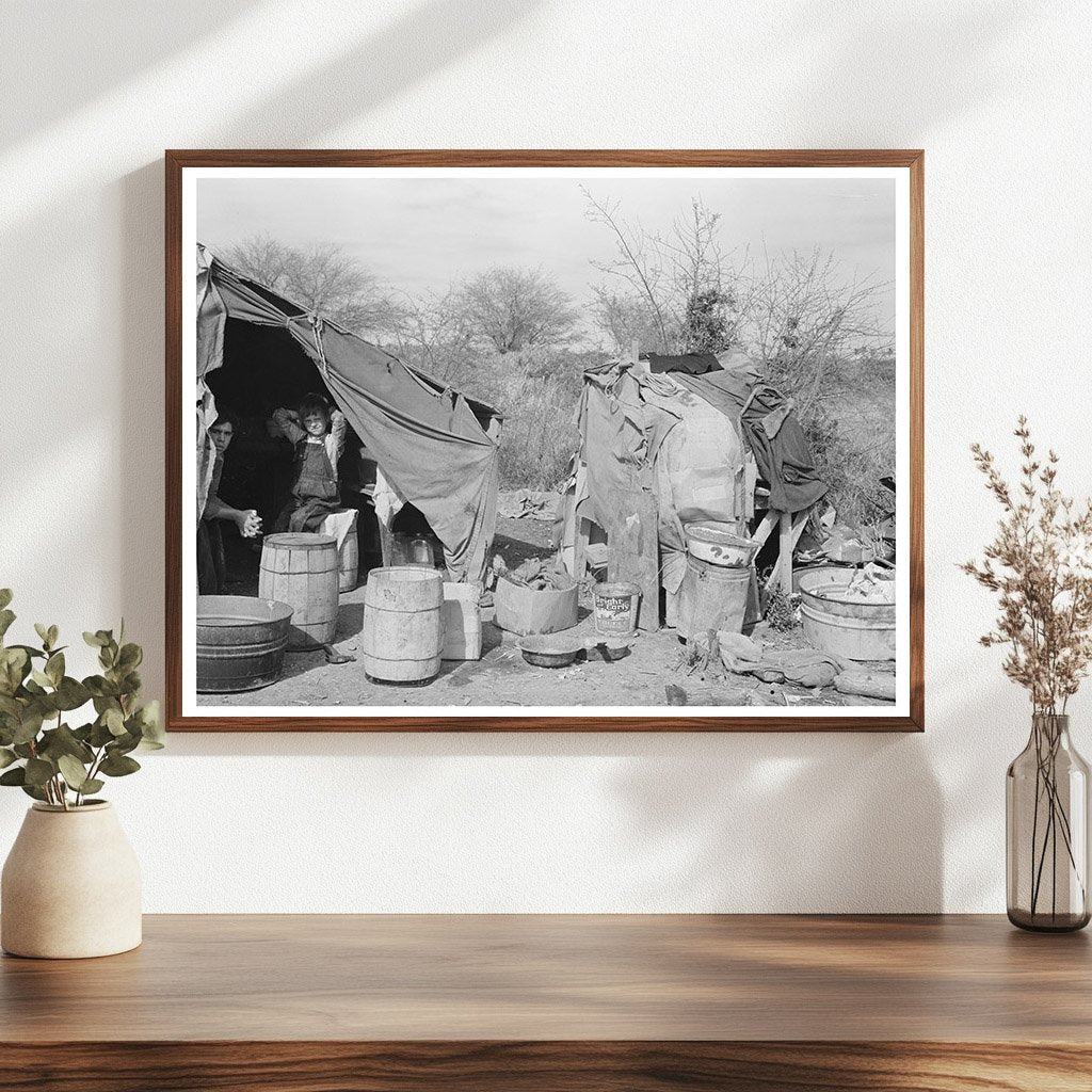 1939 Vintage White Migrant Camp in Mercedes Texas - Available at KNOWOL