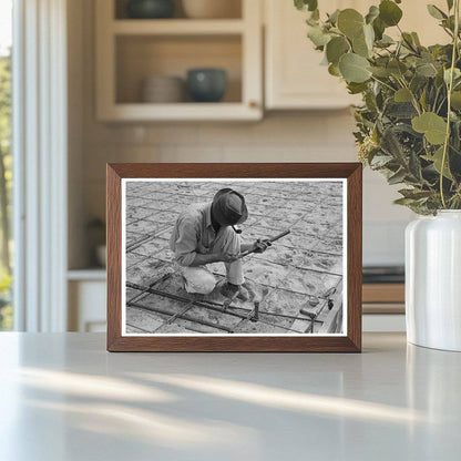 1939 Water Pipe Installation at Sinton Texas Migrant Camp - Available at KNOWOL