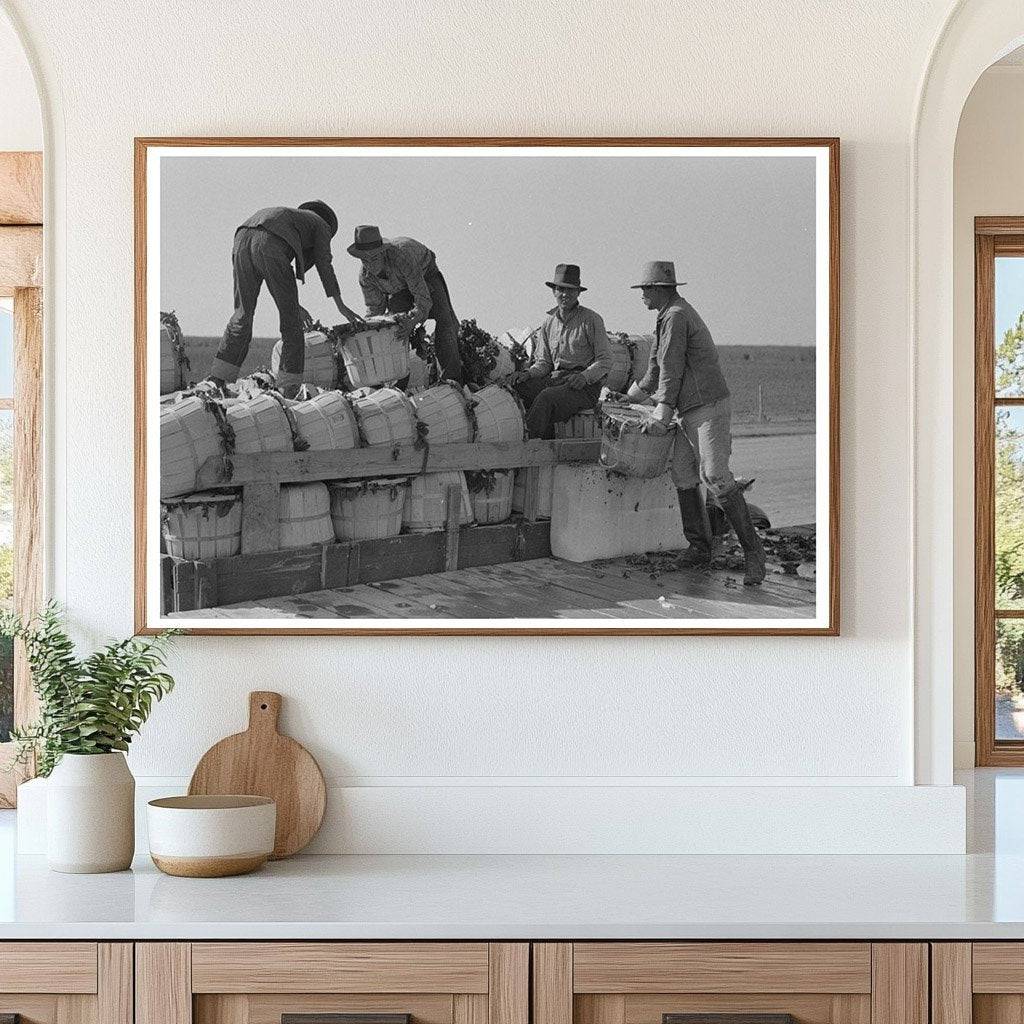 1939 Workers Unloading Spinach in La Pryor Texas - Available at KNOWOL