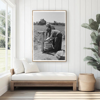 1939 Workers Weighing String Beans in Muskogee County Oklahoma - Available at KNOWOL