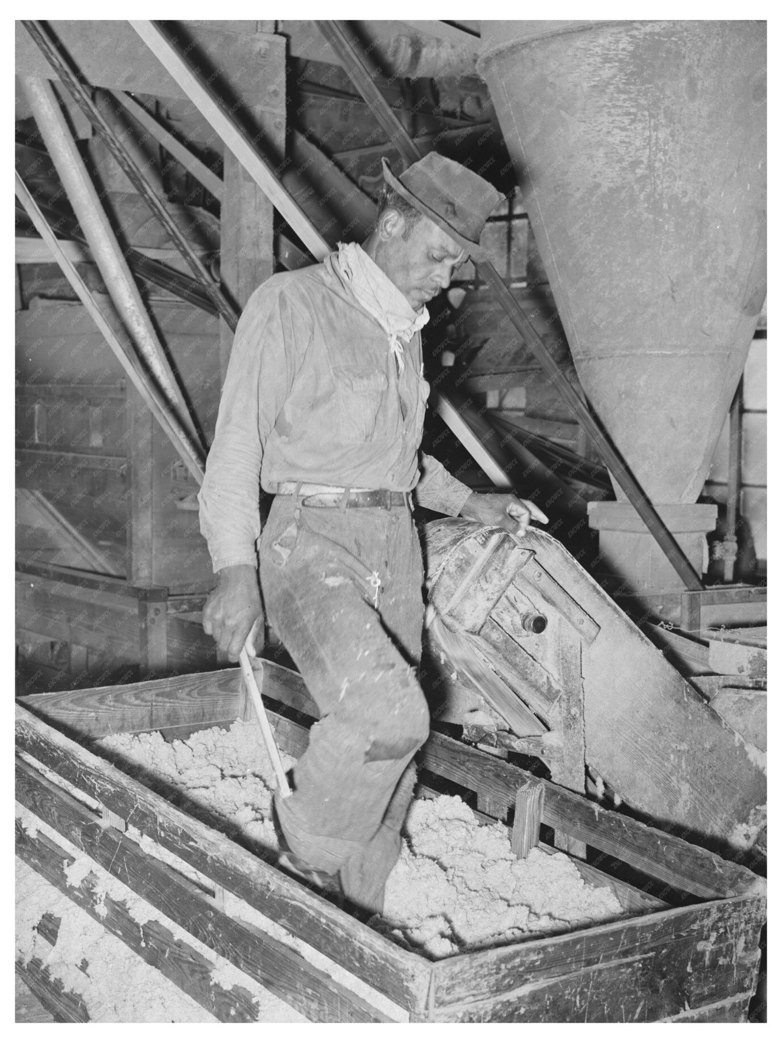 1939 Workman Packing Cotton Linters in Texas Oil Mill - Available at KNOWOL