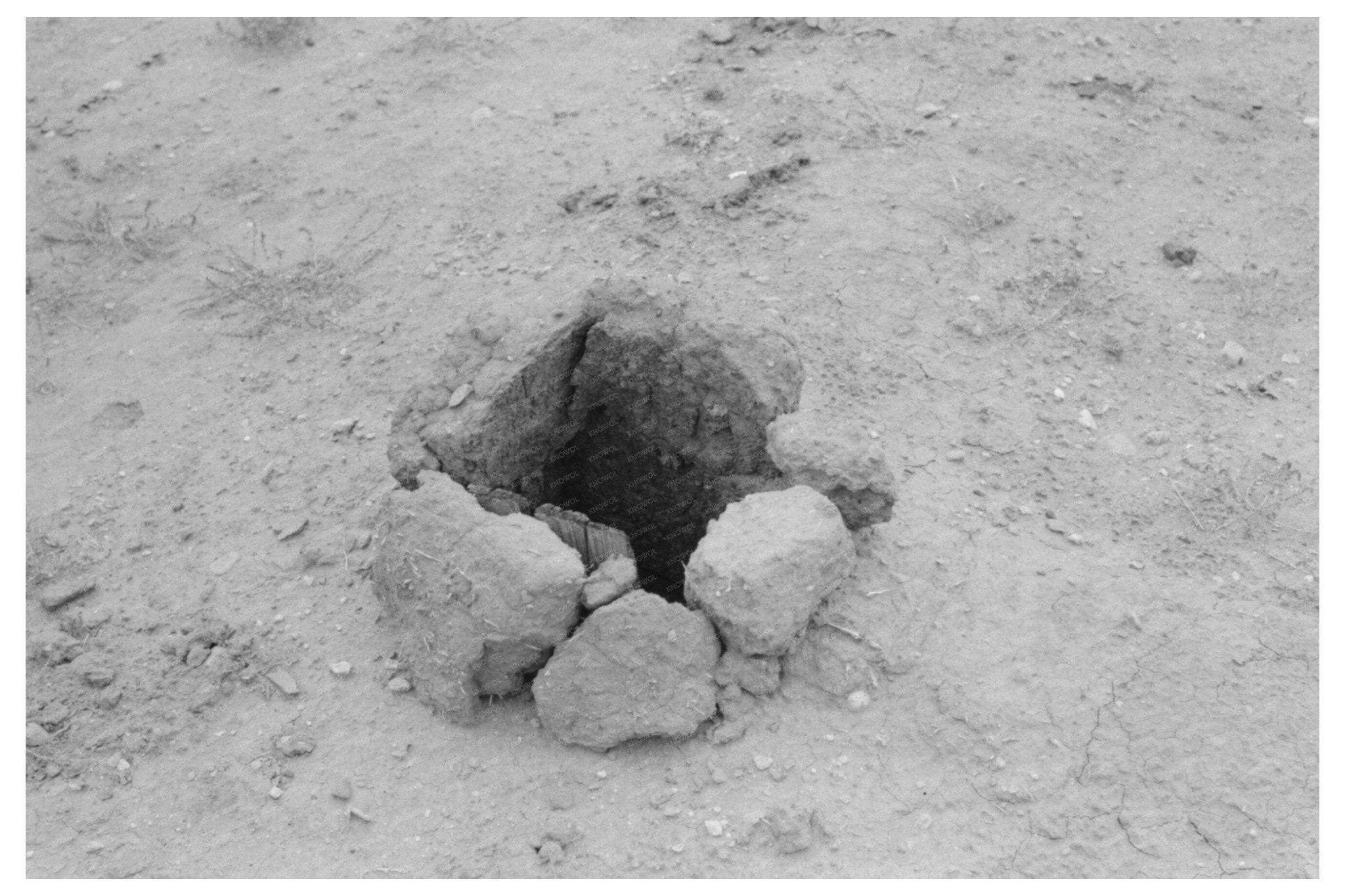 1940 Adobe House Roof Hole for Stovepipe in New Mexico - Available at KNOWOL