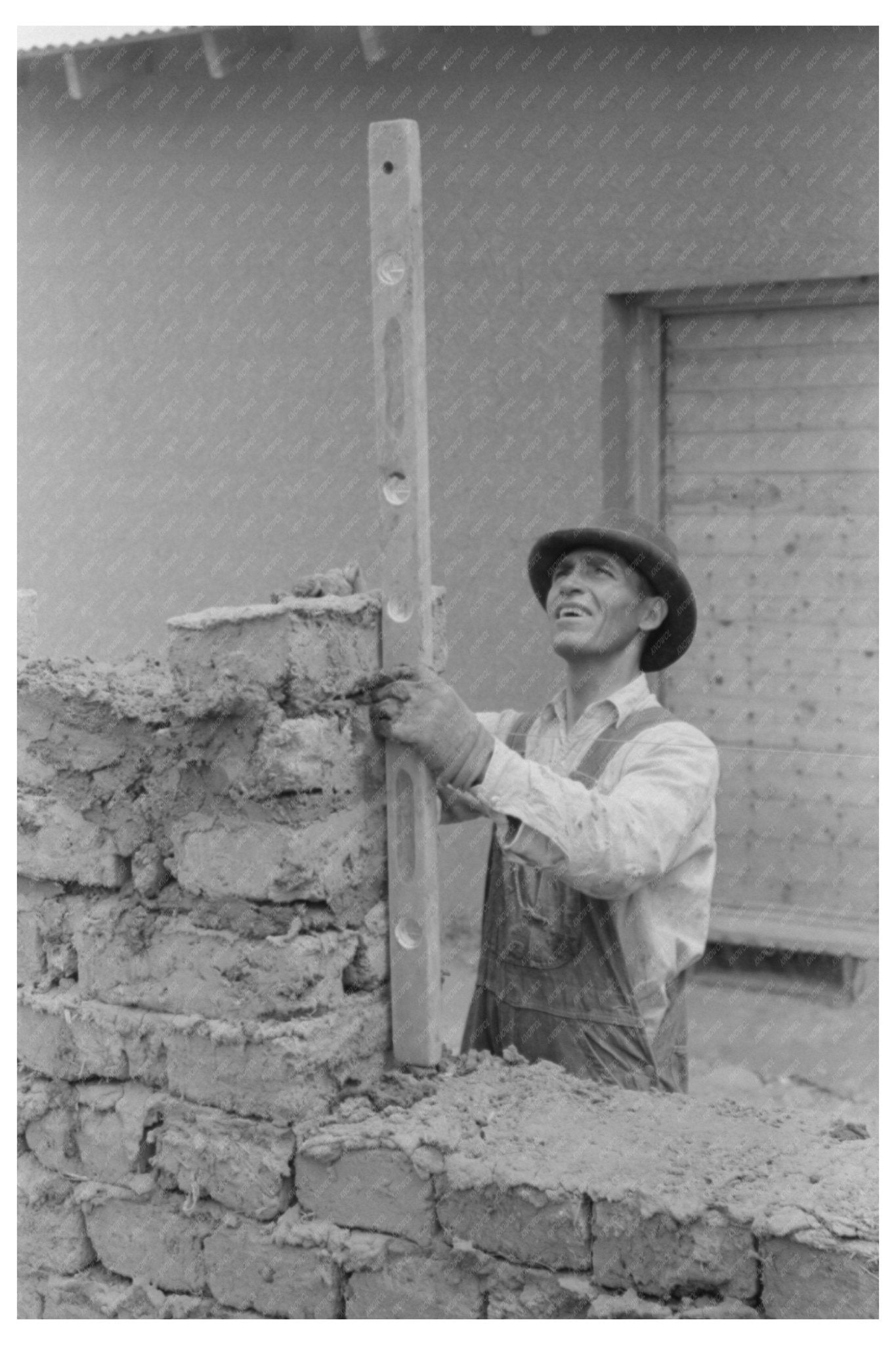 1940 Adobe House Window Construction in Penasco New Mexico - Available at KNOWOL