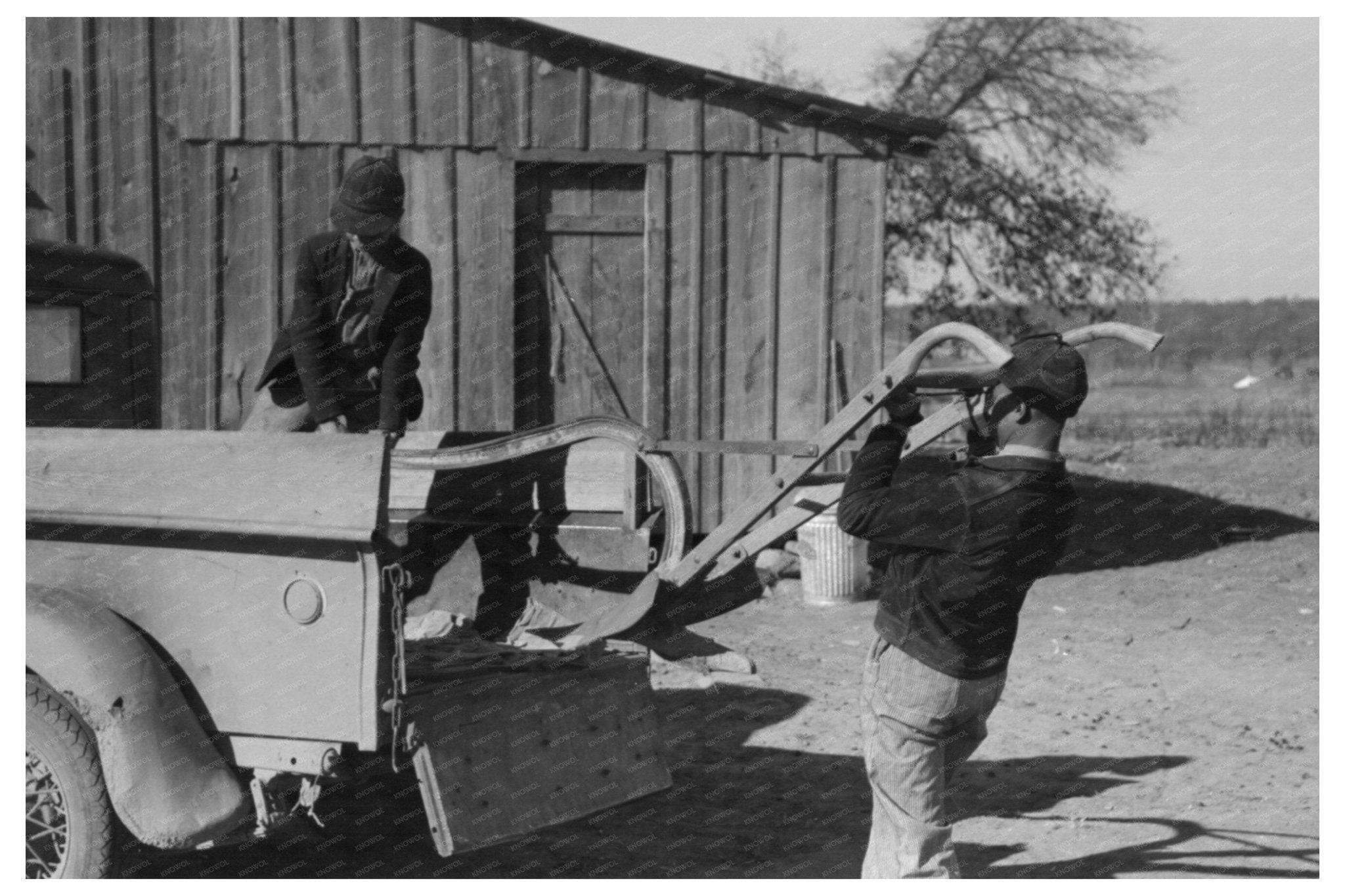 1940 African American Boy with Can in Creek County Oklahoma - Available at KNOWOL