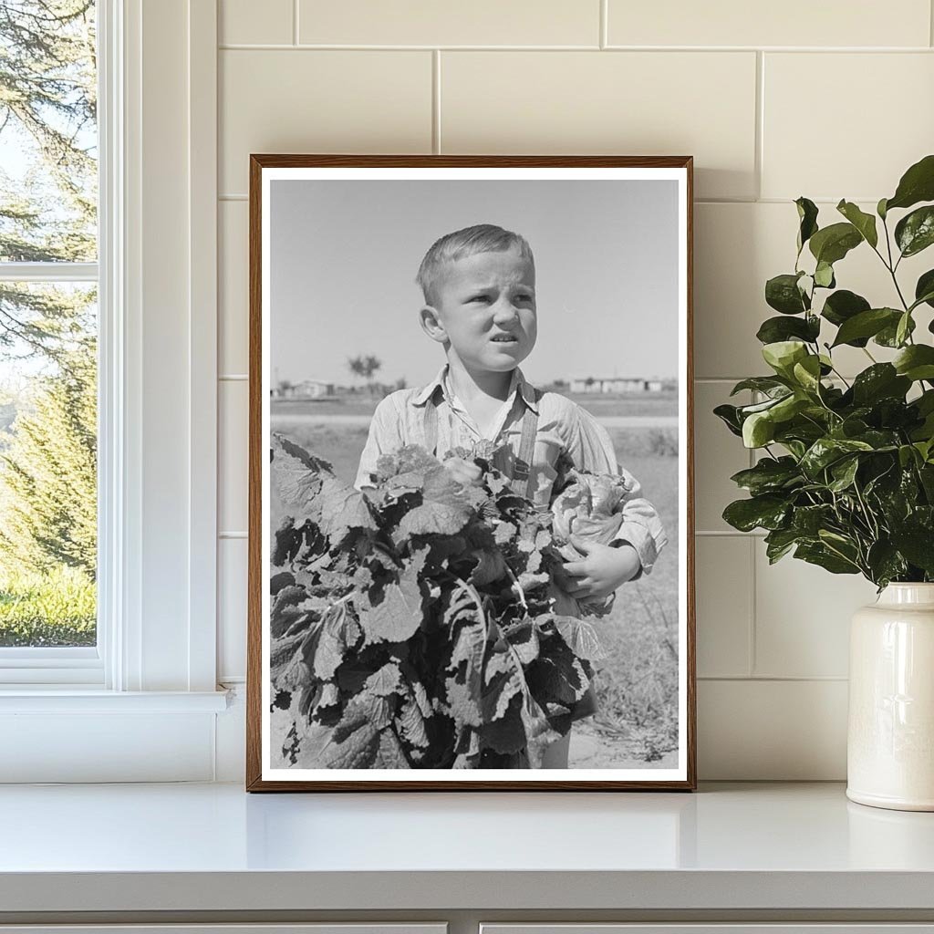 1940 Boy with Vegetables from Casa Grande Valley Farms - Available at KNOWOL