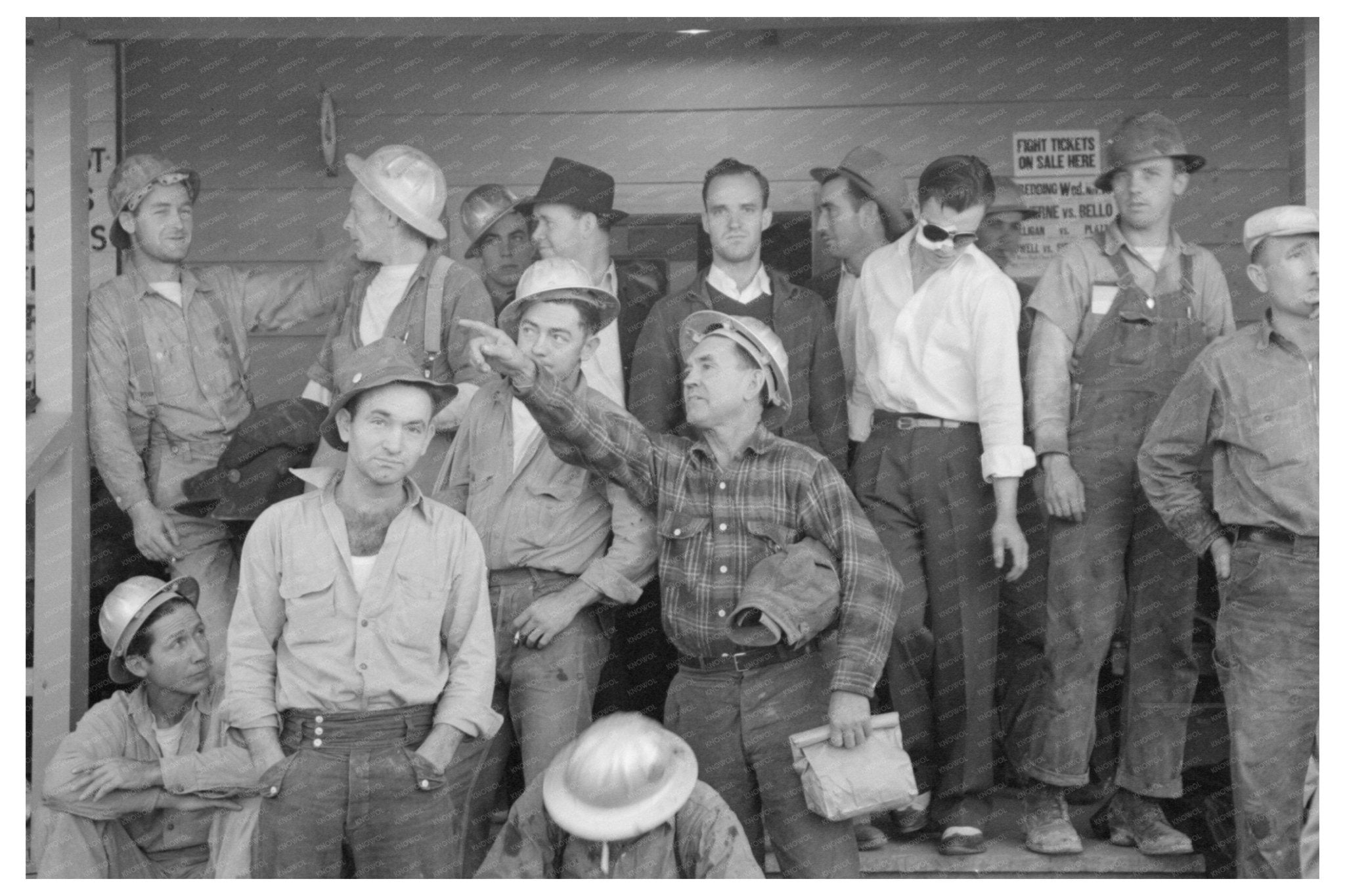 1940 Construction Workers at Shasta Dam Commissary - Available at KNOWOL