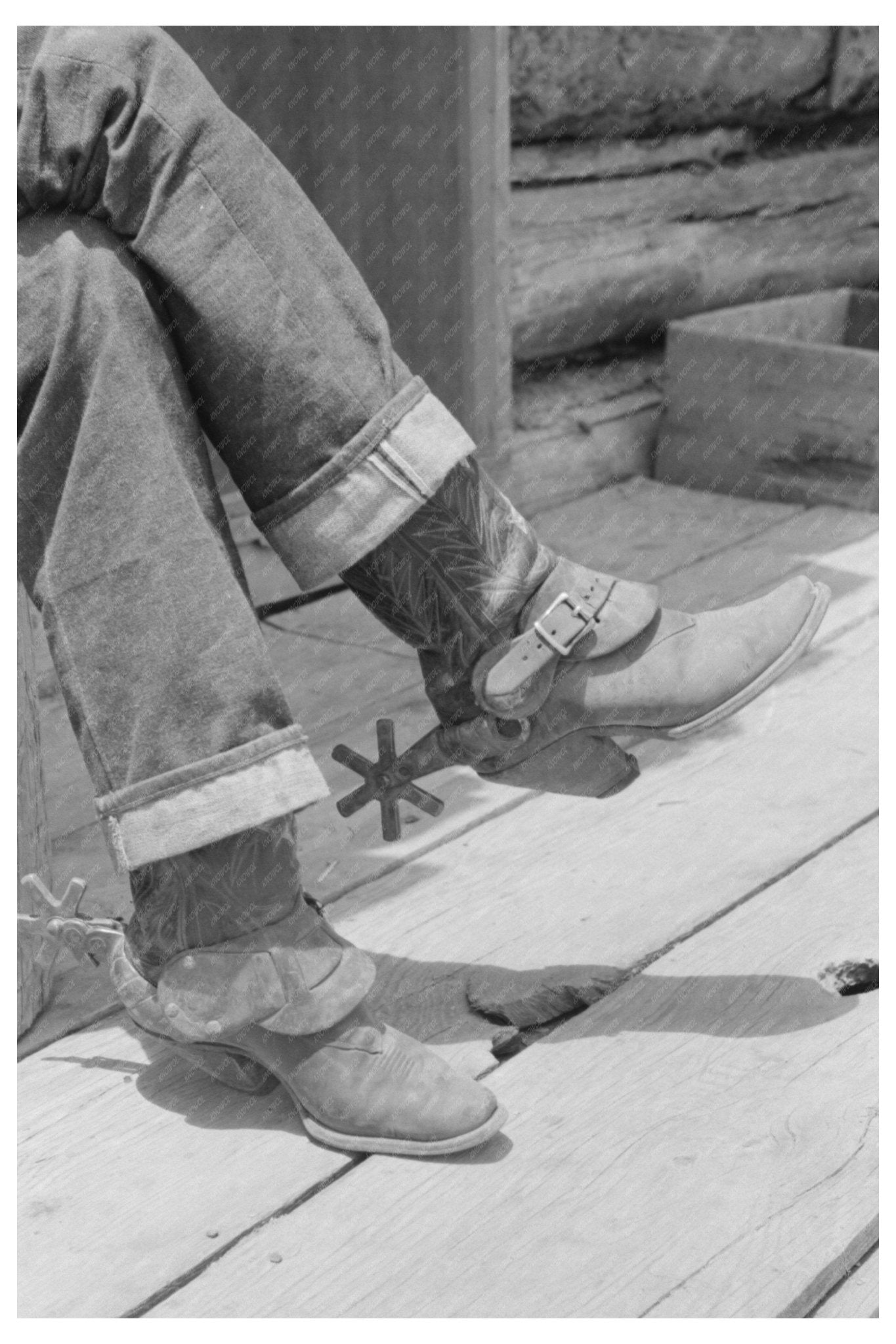 1940 Cowboy Attire Blue Jeans Boots and Spurs in Pie Town - Available at KNOWOL