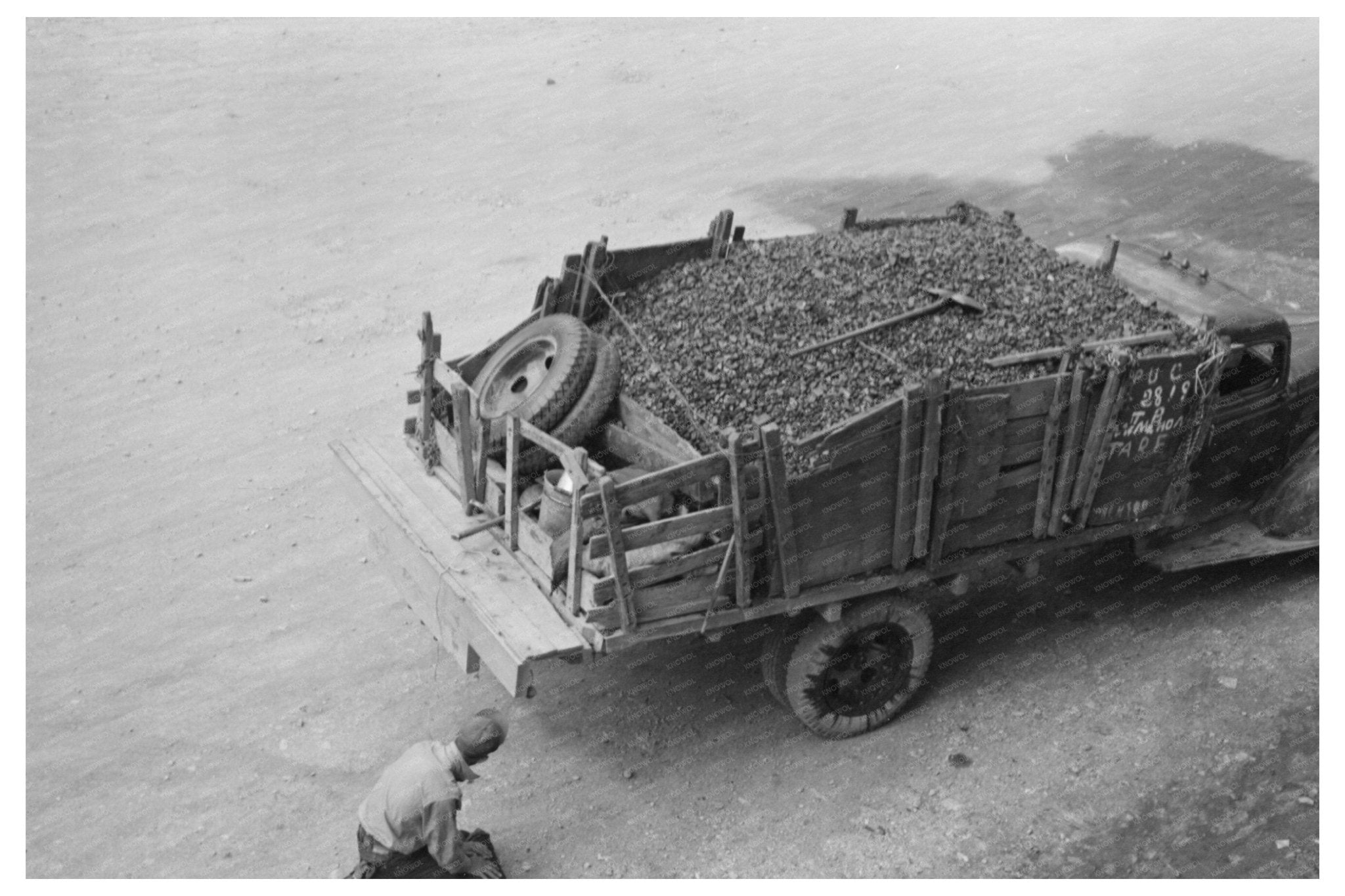 1940 Gravel Unloading for Mine Construction Ouray County Colorado - Available at KNOWOL