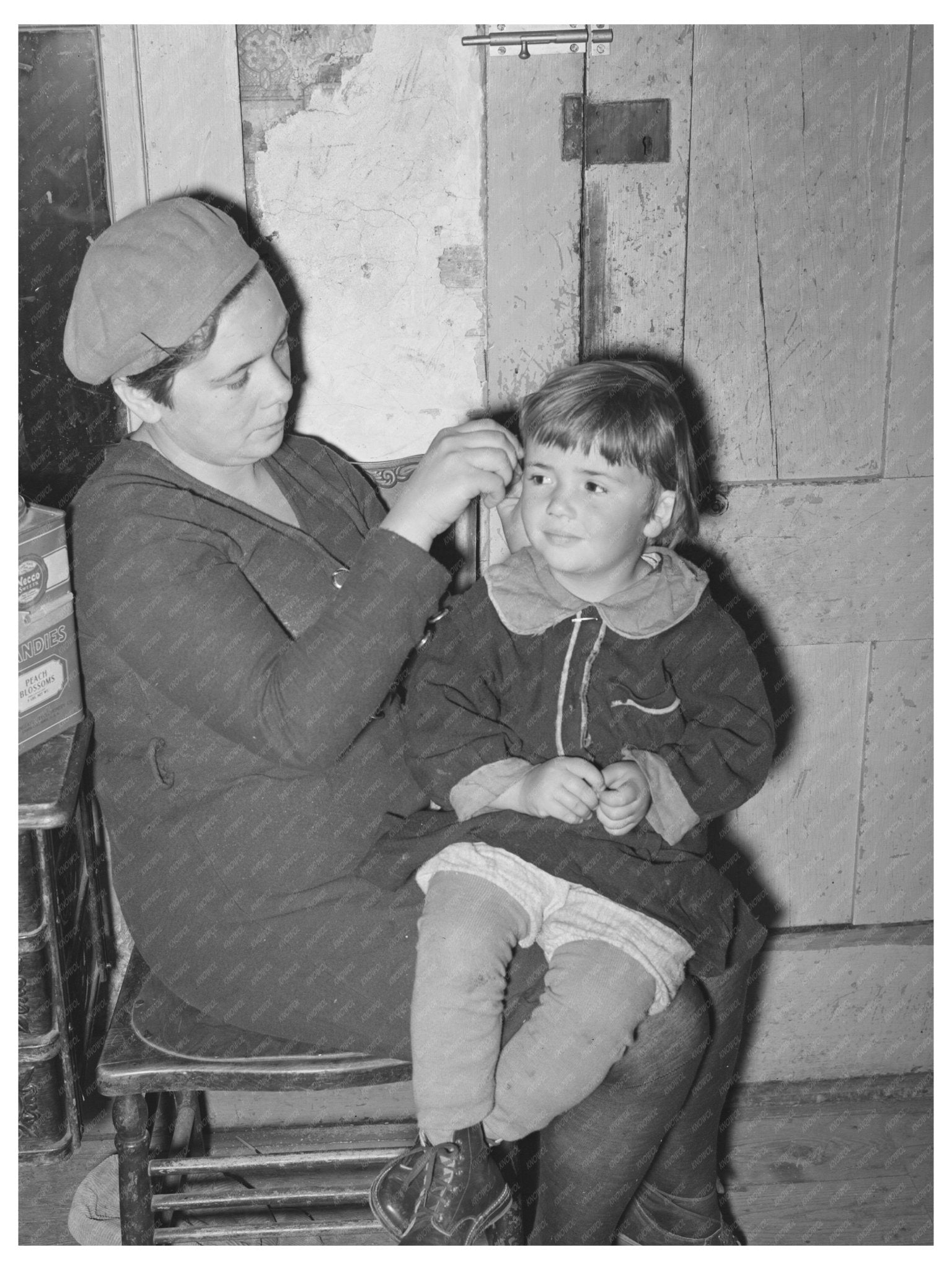 1940 Hair Styling on Vermont Farm During Great Depression - Available at KNOWOL