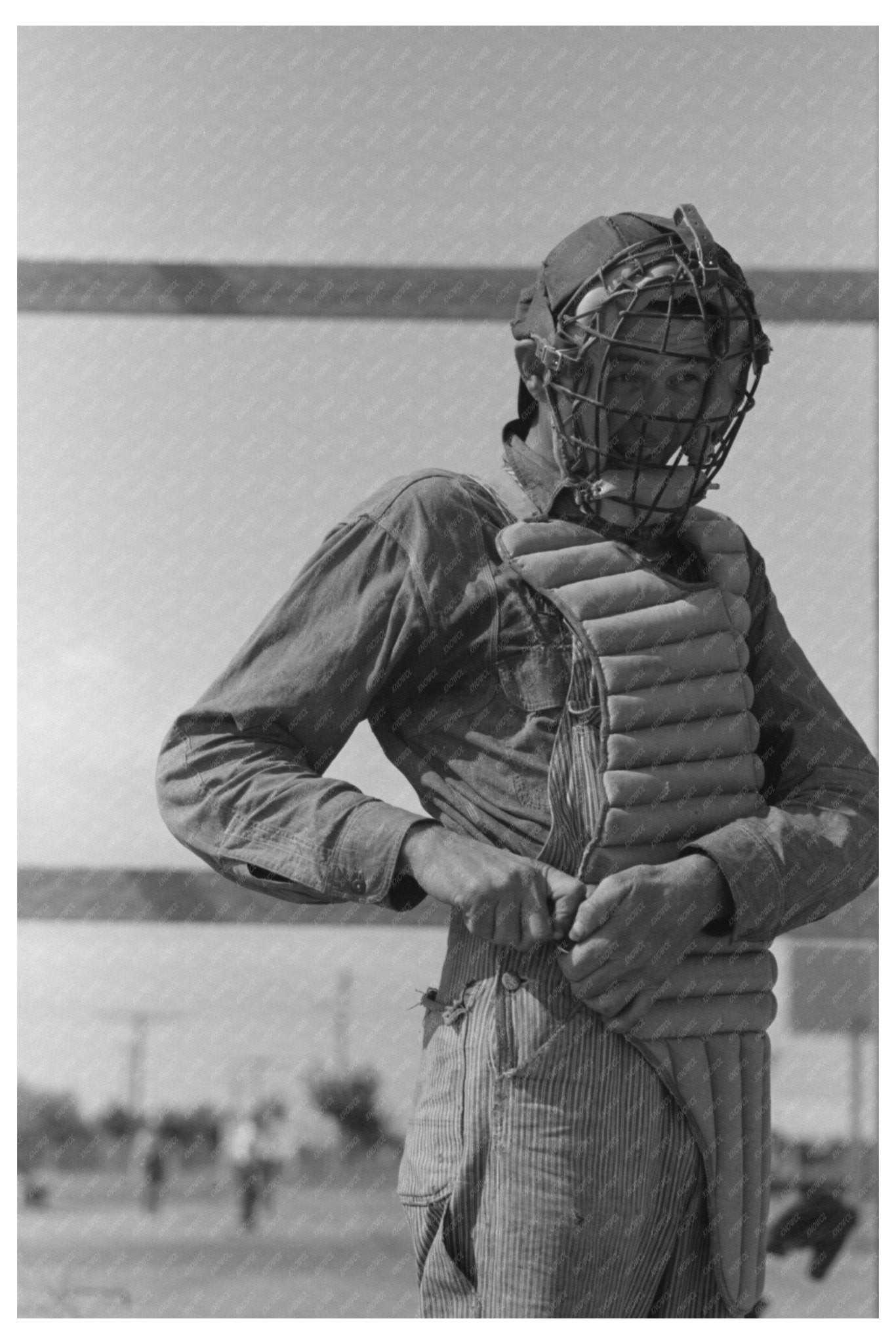 1940 Migratory Laborer in Baseball Uniform Arizona Camp - Available at KNOWOL