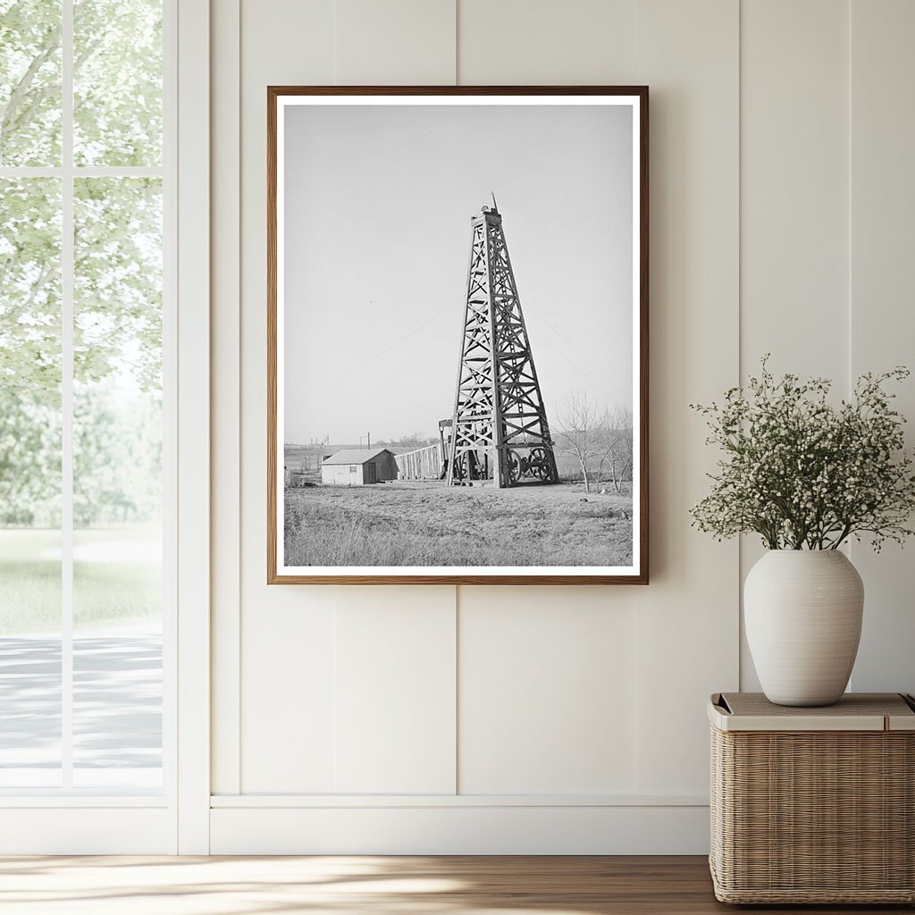 1940 Oil Derrick Pumping in Creek County Oklahoma - Available at KNOWOL