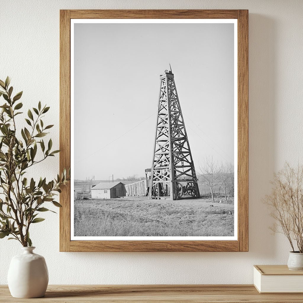 1940 Oil Derrick Pumping in Creek County Oklahoma - Available at KNOWOL