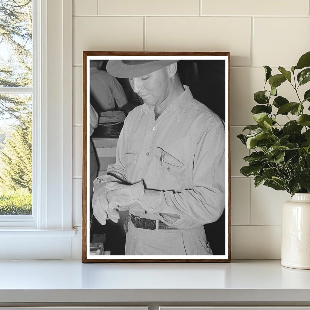 1940 Phoenix Cooperative Member Examines Gloves - Available at KNOWOL