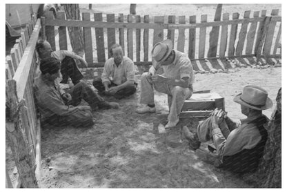 1940 Pie Town New Mexico Homesteaders Socializing Under Trees - Available at KNOWOL