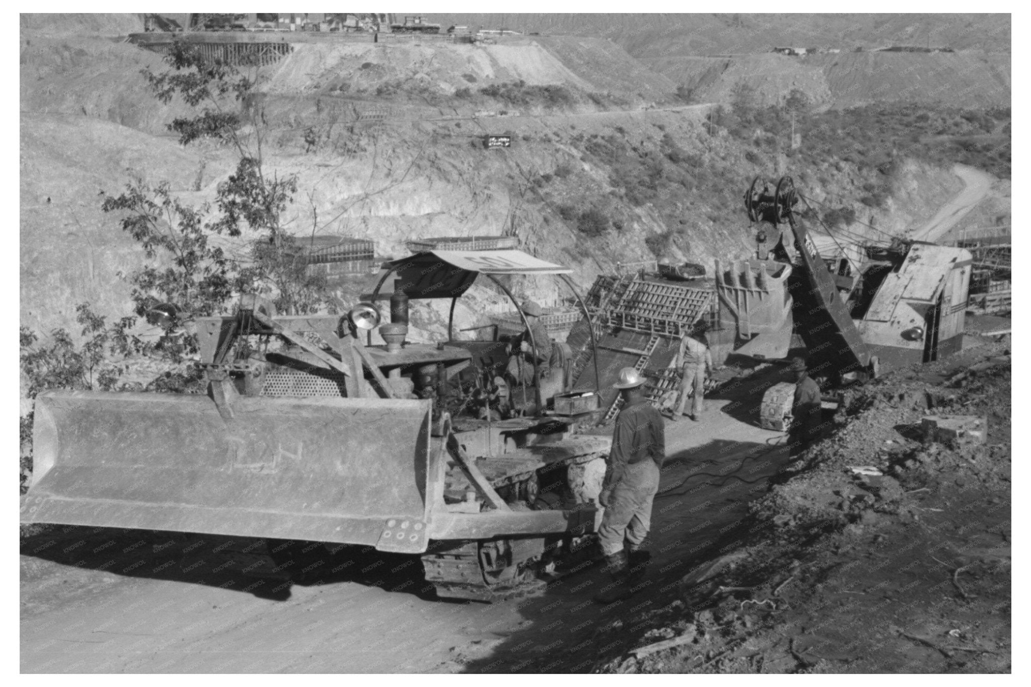 1940 Shasta Dam Construction Vintage Photograph - Available at KNOWOL