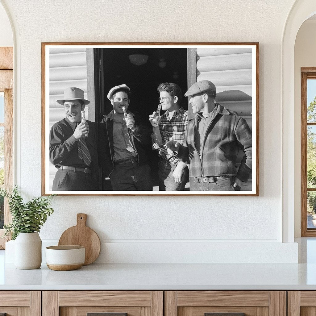 1940 Shasta Dam Construction Workers at Bar Entrance - Available at KNOWOL