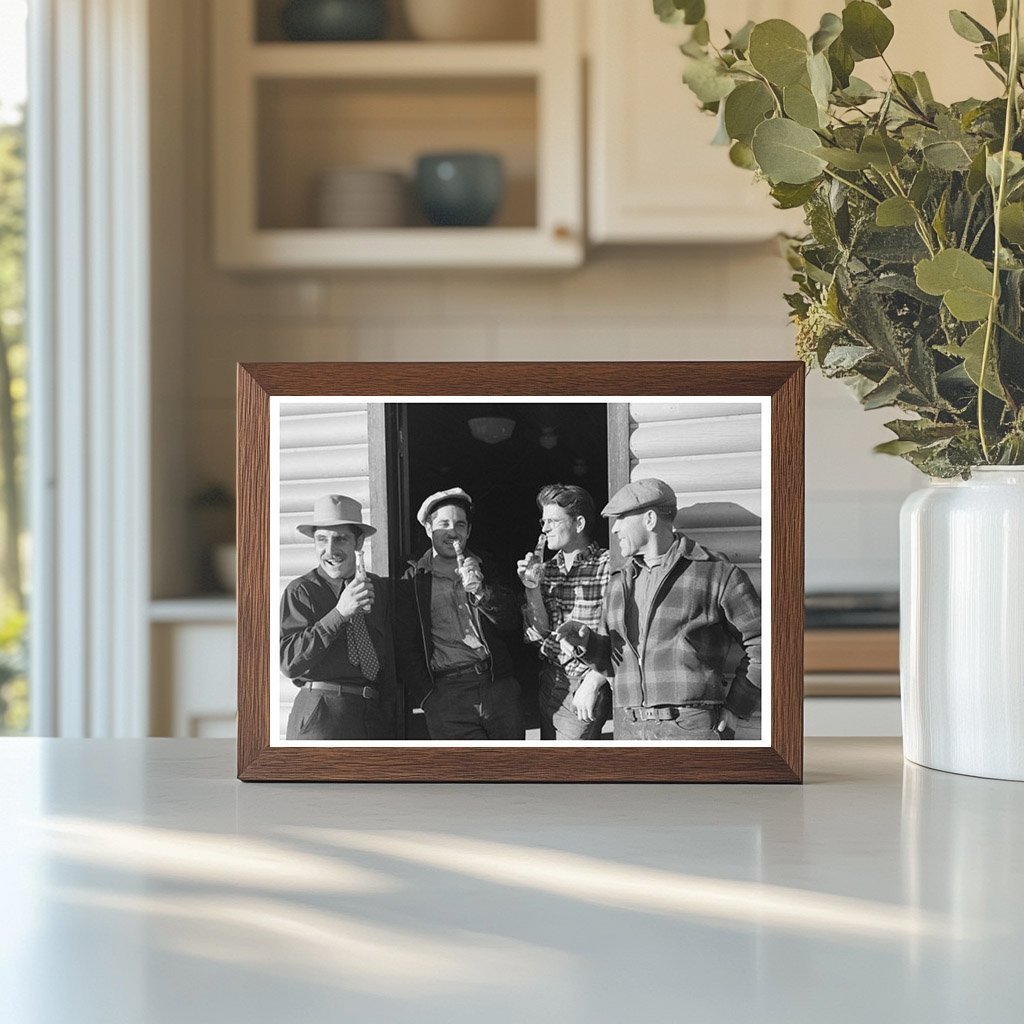 1940 Shasta Dam Construction Workers at Bar Entrance - Available at KNOWOL