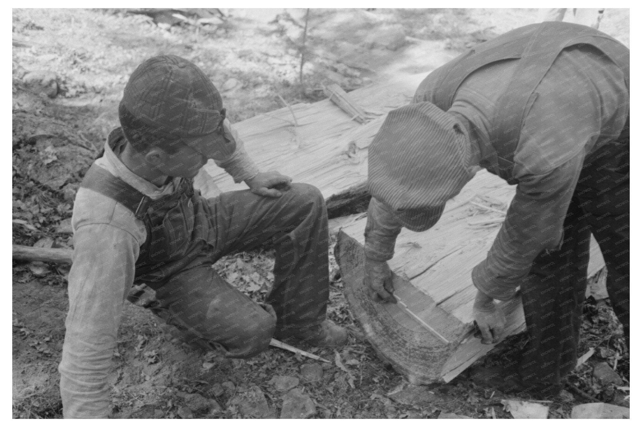 1940 Tie - Cutting Camp in Pie Town New Mexico - Available at KNOWOL