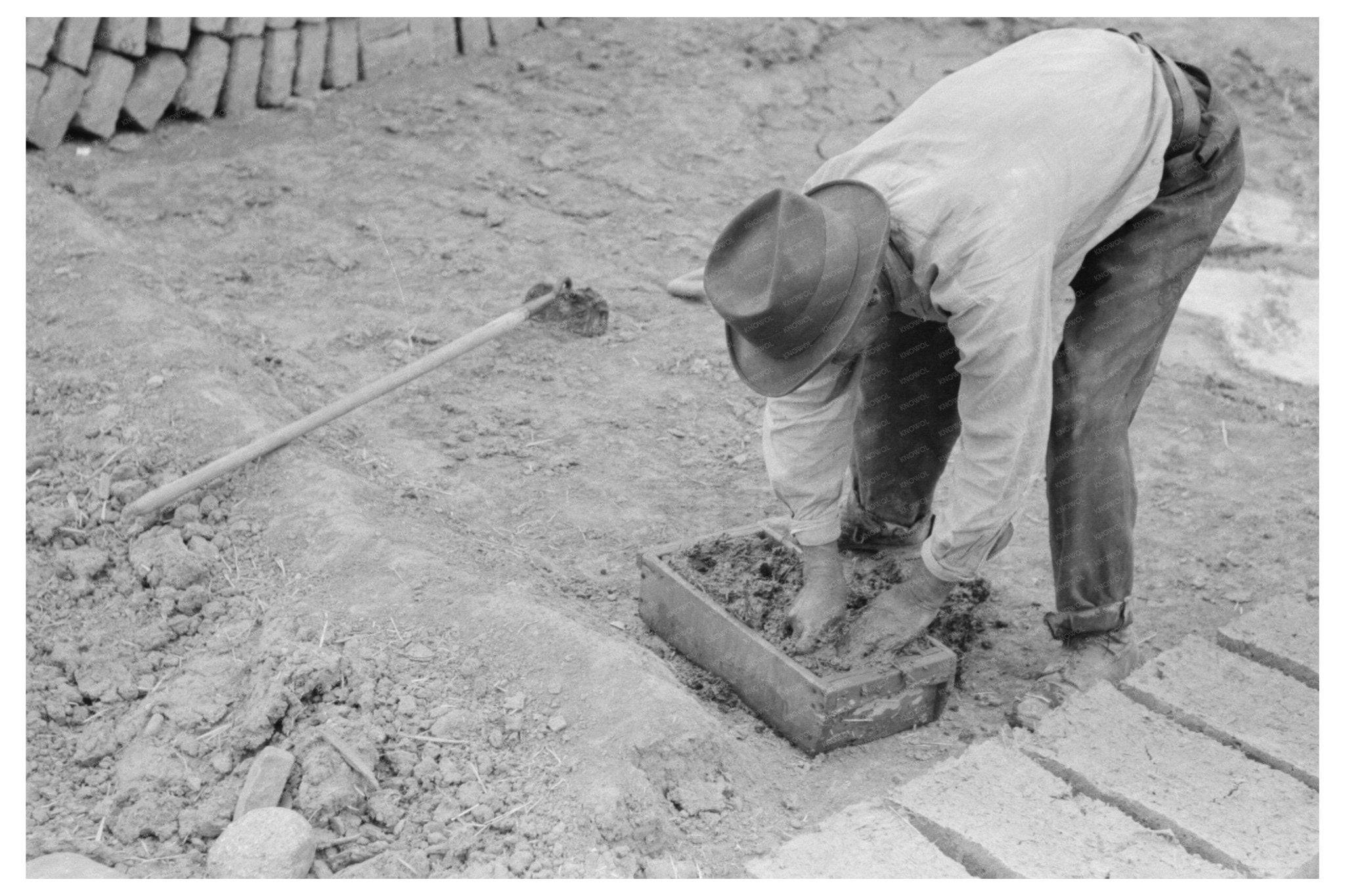 1940 Vintage Brick - Making Process in Chamisal New Mexico - Available at KNOWOL