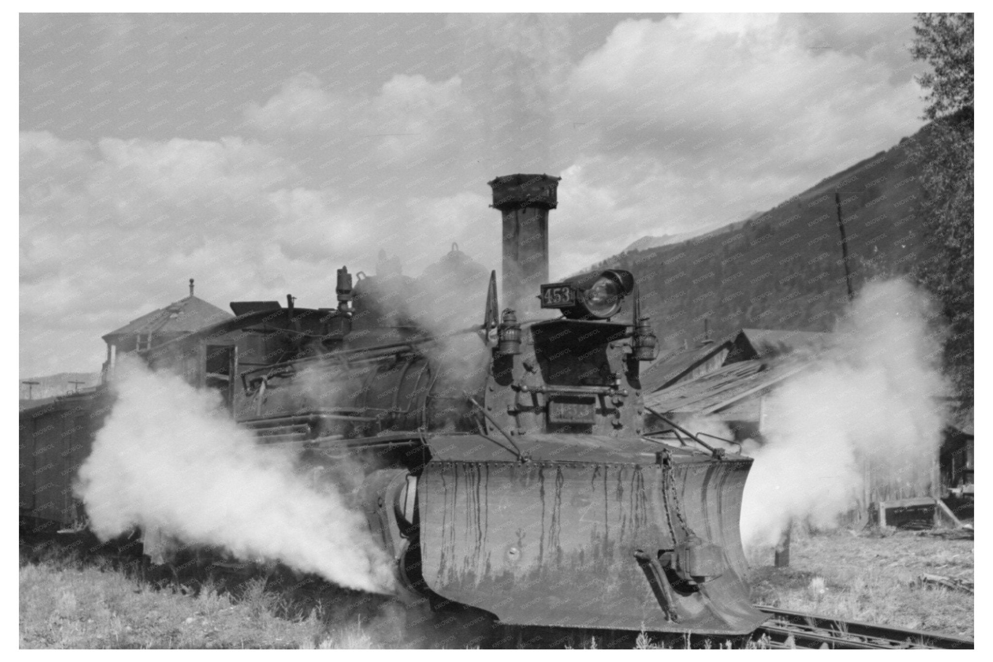 1940 Vintage Locomotive with Snowplow in Telluride Colorado - Available at KNOWOL