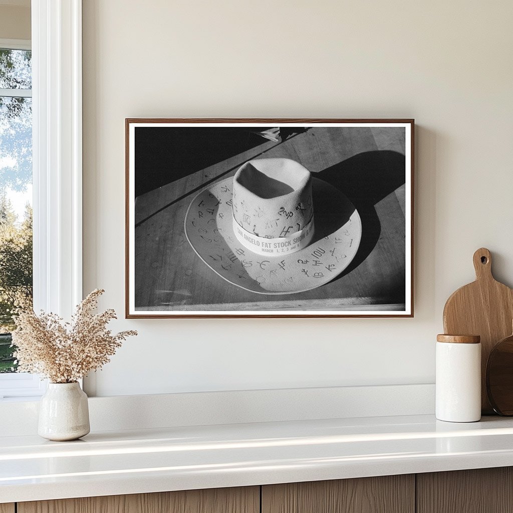 1940 Vintage Photo of Cattle Brand Hat in San Angelo Texas - Available at KNOWOL
