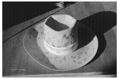 1940 Vintage Photo of Cattle Brand Hat in San Angelo Texas - Available at KNOWOL