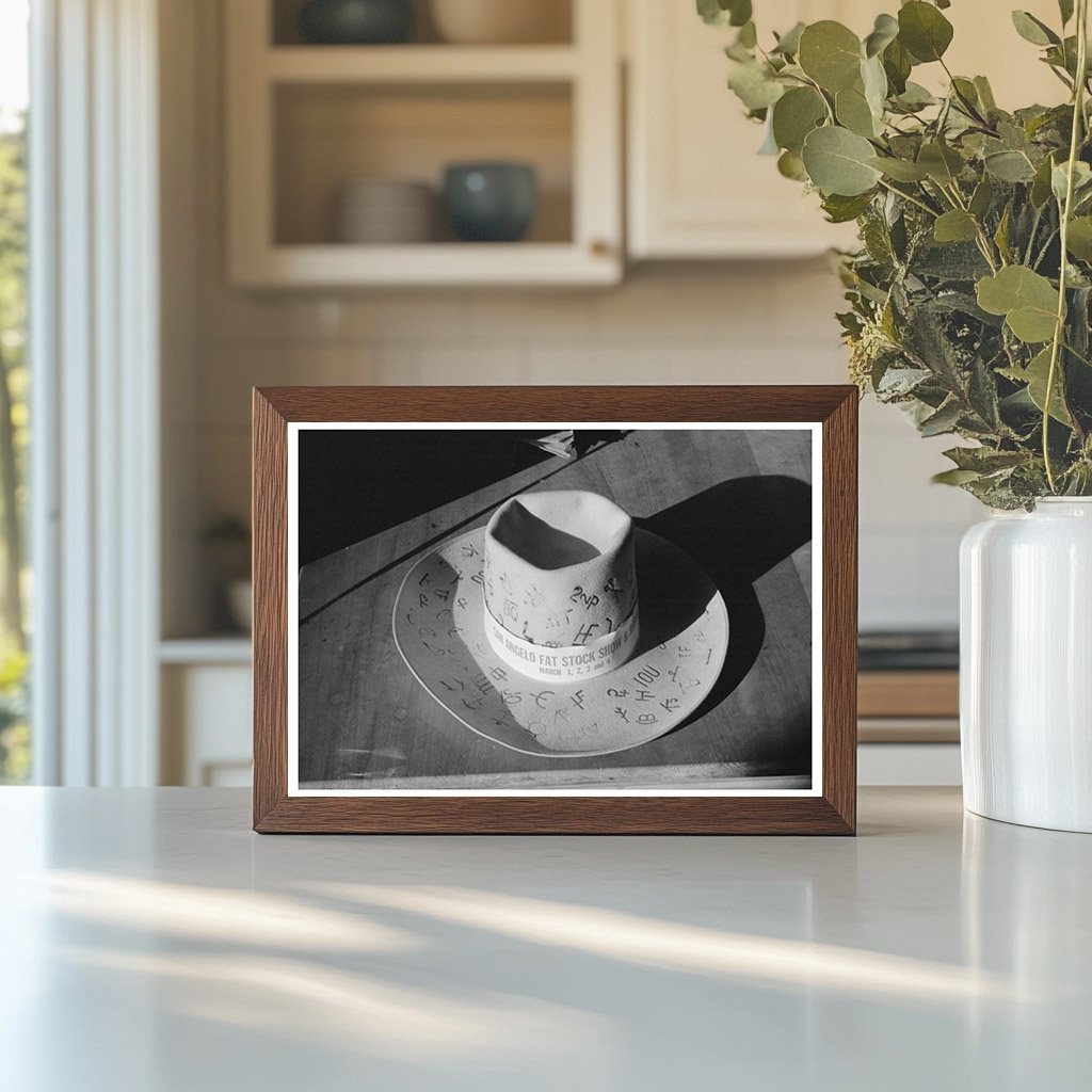 1940 Vintage Photo of Cattle Brand Hat in San Angelo Texas - Available at KNOWOL