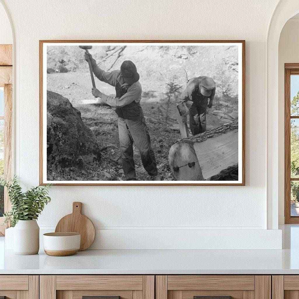1940 Vintage Photo of Tie Workers in Pie Town New Mexico - Available at KNOWOL