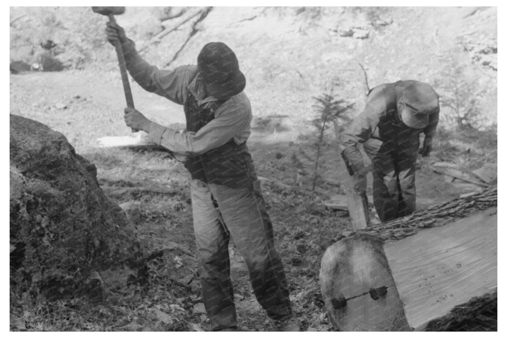 1940 Vintage Photo of Tie Workers in Pie Town New Mexico - Available at KNOWOL
