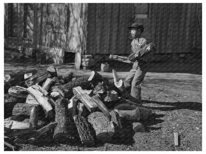 1940 Vintage Photo Young Boy Eating Black Walnuts Oklahoma - Available at KNOWOL