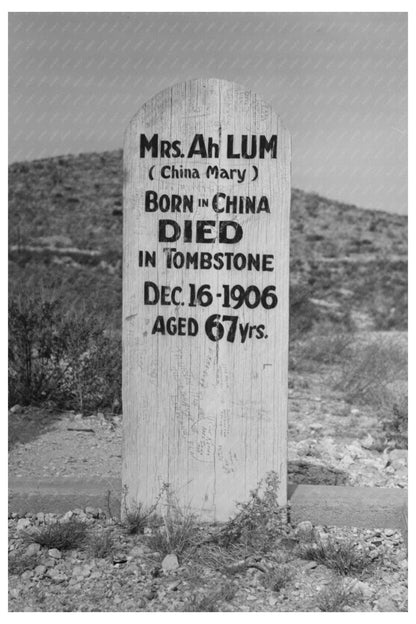 1940 Vintage Tombstone at Boot Hill Cemetery Arizona - Available at KNOWOL