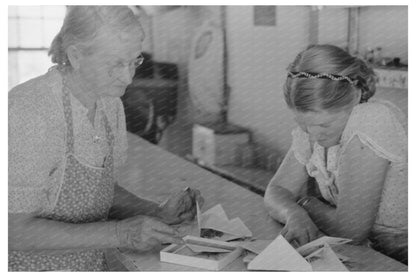 1940 Woman and Mother at Café Examining Greeting Cards - Available at KNOWOL