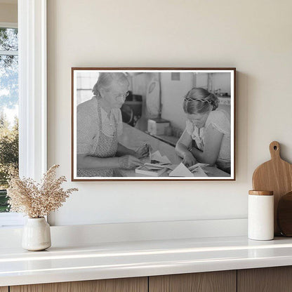 1940 Woman and Mother at Café Examining Greeting Cards - Available at KNOWOL