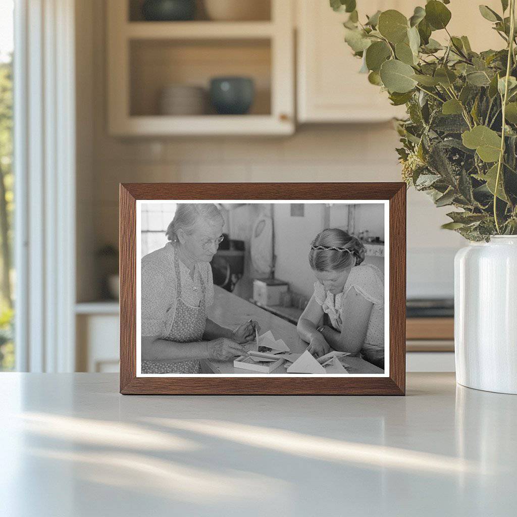 1940 Woman and Mother at Café Examining Greeting Cards - Available at KNOWOL