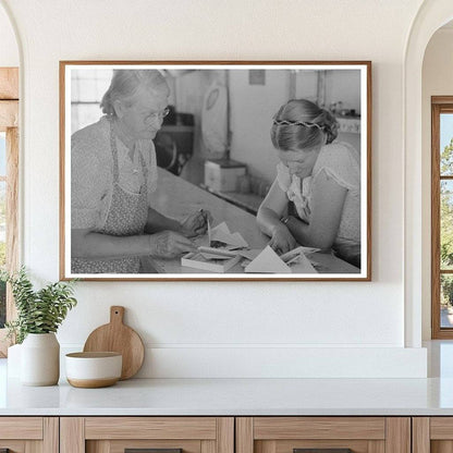 1940 Woman and Mother at Café Examining Greeting Cards - Available at KNOWOL