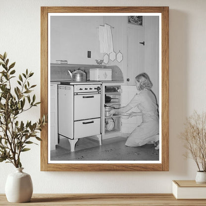 1940 Woman at Kitchen Stove in Arizona Farm Household - Available at KNOWOL