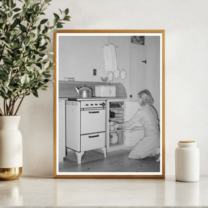 1940 Woman at Kitchen Stove in Arizona Farm Household - Available at KNOWOL